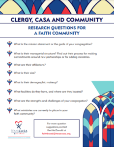 research questions faith organizations